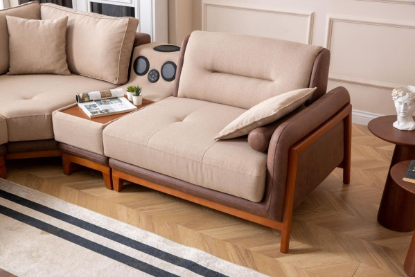 Luxus 3 tlg Wohnzimmer Set Ecksofa L-form 3 Sitzer Relax Sessel Möbel
