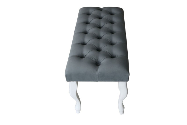 Chesterfield Sitz Polster Bank Polster Sitz Bank Textil Stoff Holz Stil Hocker