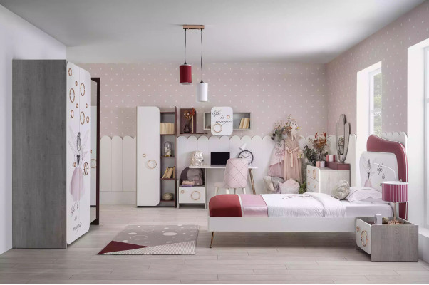 Schrank Bücherregal Kinderregal Bücherschrank Kindermöbel Rosa Holz