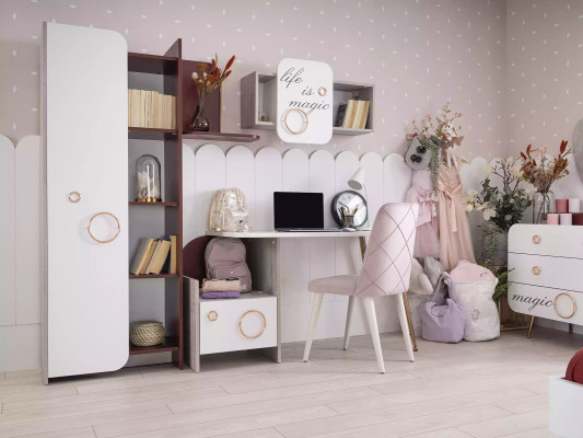 Schrank Bücherregal Kinderregal Bücherschrank Kindermöbel Rosa Holz