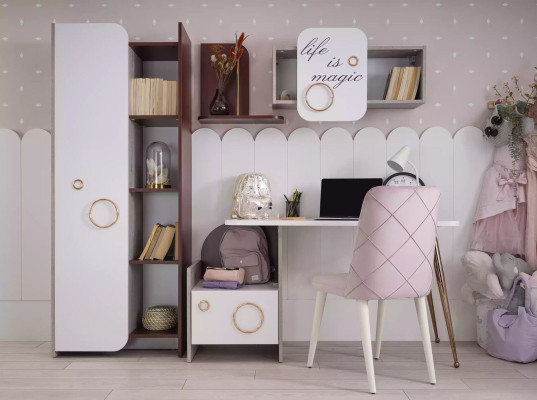Schrank Bücherregal Kinderregal Bücherschrank Kindermöbel Rosa Holz