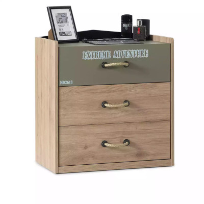 Garnitur Bett Kindermöbel Kinderzimmer Grün Bettrahmen 3tlg Holz Set