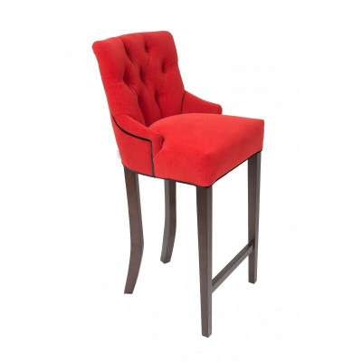 Rote Chesterfield Barhocker Designer Hocker-Set 4-er Polster Set Massivholz Stühle