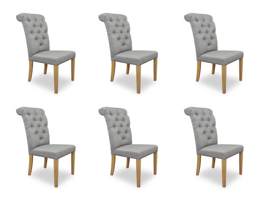 6x Stühle Stuhl Polster Design Lounge Sitz Lehn Garnitur Sessel Chesterfield Neu