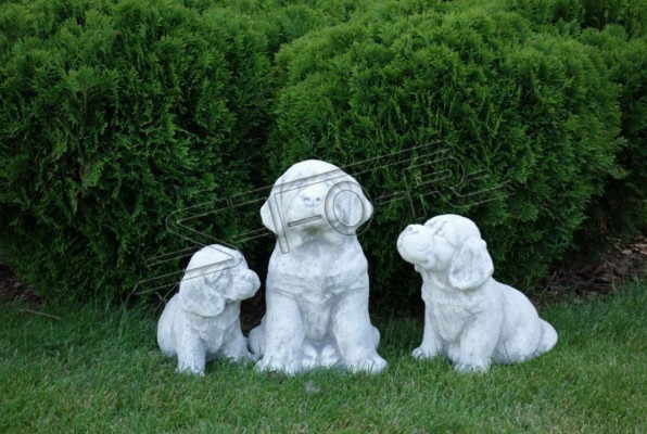 Garten Dekoration Hund Terrasse Stein Figur Weiß Figuren Dekorative Statue