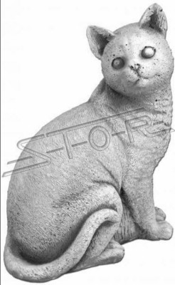 Garten Dekoration Katze Terrasse Figuren Stein Figur Statue Dekorative