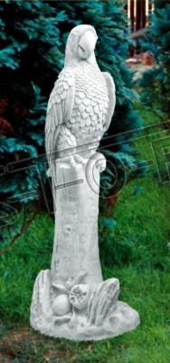 Garten Dekoration Papagei Terrasse Stein Figuren Figur Deko Statue