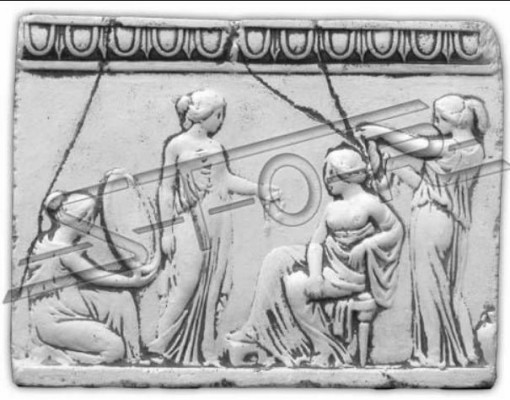 Relief Damen Antike Kunst Wandrelief Wand Bild Bilder Stein Platte