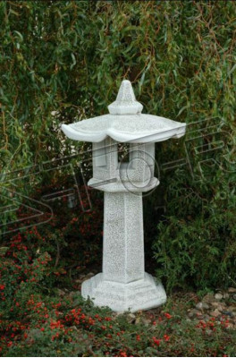 Stand Säulen Haus Leuchte Steinguss Figuren Statuen Garten