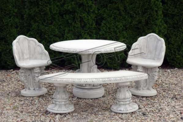 Stein Tisch Terrase Garten Dekoration Möbel Edles Antik Stil Design