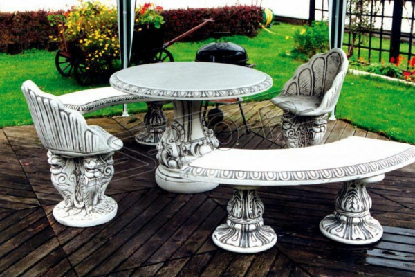 Stein Tisch Terrase Garten Dekoration Möbel Edles Antik Stil Design