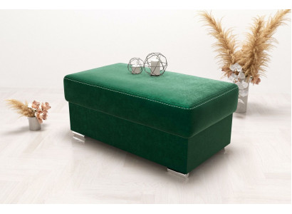 Möbel Wohnen Sitzbänke Sitz Textil Grün Design Ottomane Hocker Polsterhocker Fuß