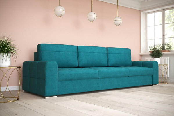 Polster Modern Textil Stoff Sofas Dreisitzer Sofa 3 Sitzer Bettfunktion Design