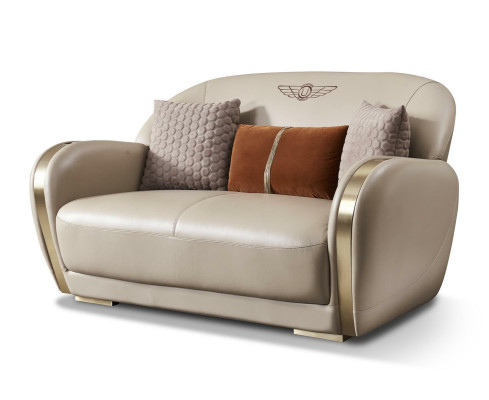 Sofa Polster Couch 3 Sitzer Ledersofa Original Beige Couchen Sofas Dreisitzer