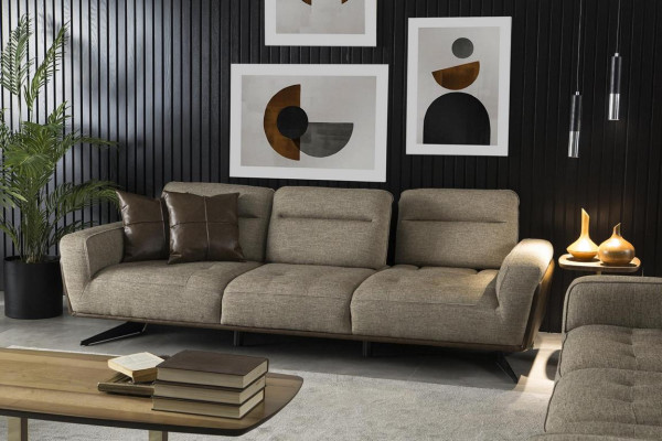 Gemütliche Couch 260cm Big Sofa Couchen Sofas Stoffsofa Textil Wohnzimmer