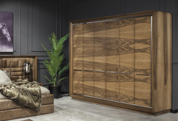 Luxus Kleiderschrank 277cm Schrank 6türige Schränke mit viel Stauraum
