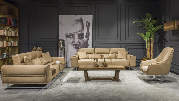 Sofagarnitur 3+1 Sitzer Couch Polster Couchtisch Sofa Tisch 3tlg. Möbel Set