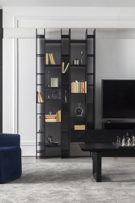Schwarze Wohnwand Hochwertige Schrank Wände Luxus Anbau Wand Couchtisch 2tlg