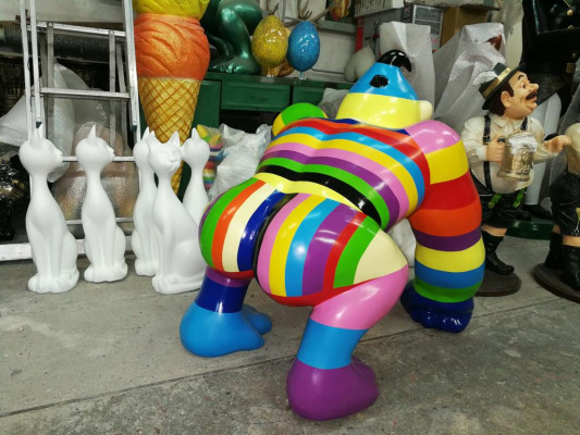 Designer Figur Statue Moderne Figuren Statuen Dekoration Deko Gorilla Garten Neu