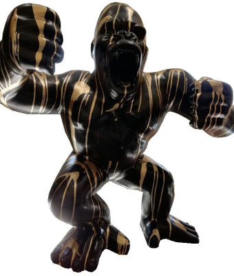 Design Figur Statue Skulpture Figuren Gorilla Abstrakte Terrasse Dekoration Deko