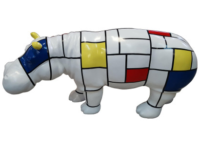 Bunt Abstrakte Figur Nilpferd 100 cm Moderne Dekoration Figuren echte handarbeit