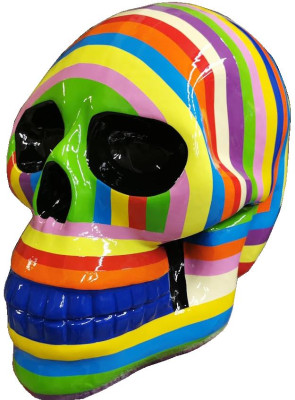 Designer Figur Moderne Figuren Dekoration Schädel Deko Garten Skulptur Skulpture