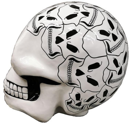 Designer Figur Moderne Figuren Dekoration Schädel Deco Garten Skulptur Skulpture