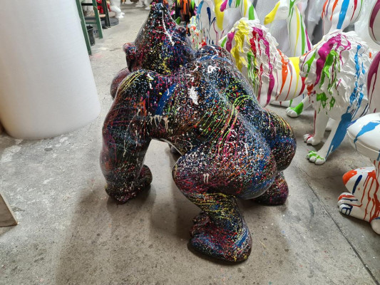 Skulpture Design Figur Statue Figuren Gorilla Abstrakte Terrasse Dekoration Deko