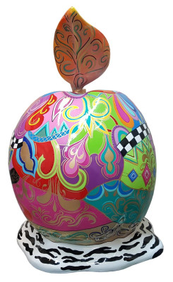Designer Figur Moderne Figuren Dekoration Apfel Deko Garten Skulptur Skulpturen