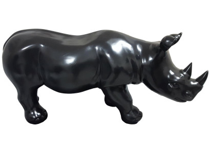 Nashorn Figur Statue Figuren Statuen Skulptur Garten Dekoration Abstrakt Black