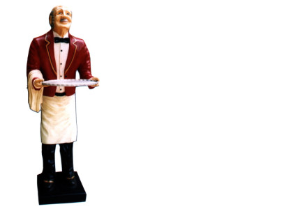 Kellner Figur Statue Skulptur Figuren Skulpturen Dekoration Servier Ständer Neu