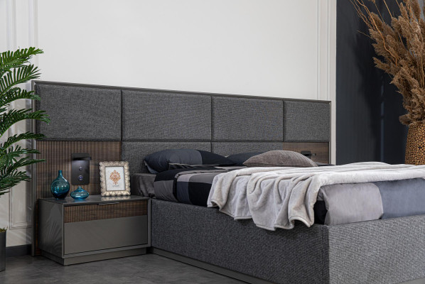 Bett 2x Nachttisch Kleiderschrank 4tlg.Set Schlafzimmer Luxus Neu