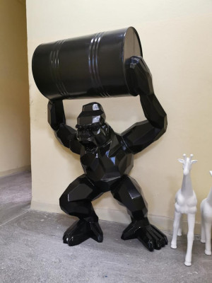Designer Figur Statue Moderne Figuren Statuen Dekoration Deko Gorilla Garten Neu