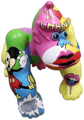 Moderne Gorilla Figuren Statuen Dekoration Deko Garten Neu Designer Figur Statue