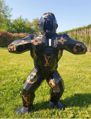 Dekoration Gartenfigur Gorilla Abstrakte Statue Deko Bunt Bemalte Statuen Neu