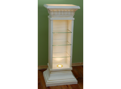  Design Vitrine Regal Glas Säule Vitrinen Regale CD Schrank Lampe 6894 Neu