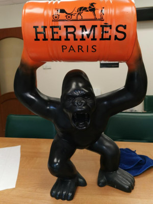Statuen Dekoration Deko Gorilla Garten Neu Designer Figur Statue Moderne Figuren