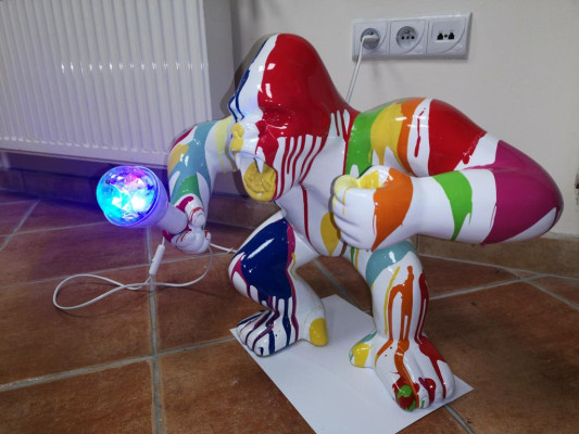 Figuren Design Figur Statue Skulpture Gorilla Abstrakte Terrasse Dekoration Deko