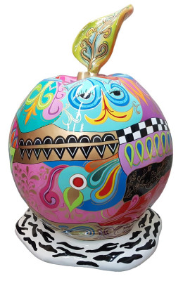 Designer Figur Moderne Figuren Dekoration Apfel Deko Garten Skulptur Skulpturen