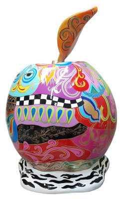 Designer Figur Moderne Figuren Dekoration Apfel Deko Garten Skulptur Skulpturen