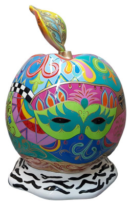Designer Figur Moderne Figuren Dekoration Apfel Deko Garten Skulptur Skulpturen