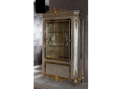 Vitrinen Glas Schrank Vitrine Wohnzimmer Holz Anrichte Italienischer Stil
