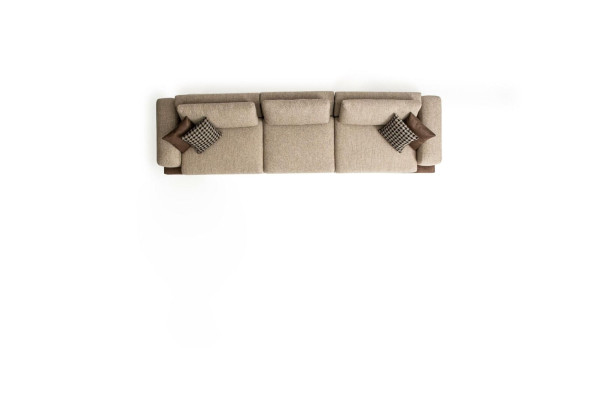 Beiger Fünfsitzer Polstersofas Sofa Textil Couch Sitzmöbel Wohnzimmer