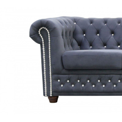 Chesterfield Sofagarnitur 3+2+1 Schlafsofa Sofa Couch Polster Leder Sofas Bett
