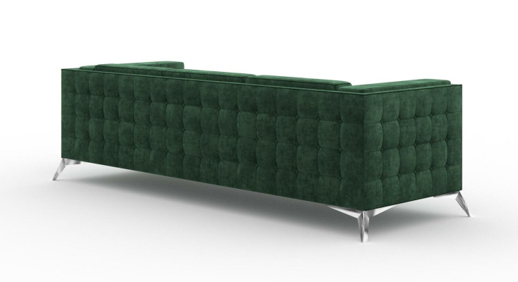Dreisitzer 3 Sitzer Couch Polster Sofa Textil Stoff Chesterfield Couch Garnitur
