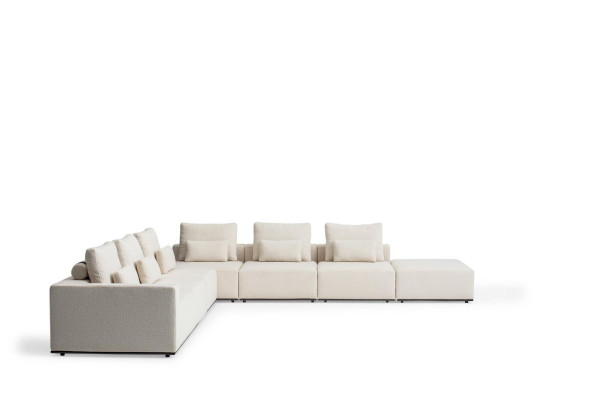 Sofa Ecksofa L-Form Couch Polster Sitz Modern Wohnzimmer Textil Möbel