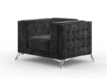 Chesterfield Sessel Couch 1 Sitzer Sofa Textil Stoff Couchen Polster Neu