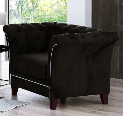 Chesterfield Sessel Couch Polster 1 Sitzer Samt Design Couchen Deko Sofas