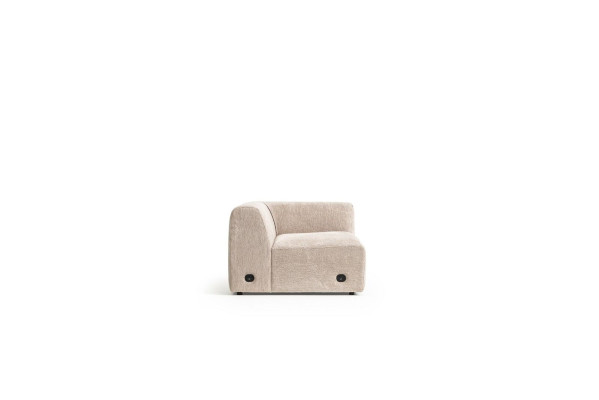 Beiges L-förmiges Ecksofa Wohnzimmer Couch Textil Desginer Moderne