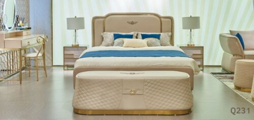 Schlafzimmer Set Design Möbel Modern Luxus Betten Neu Bett 2x Nachttisch